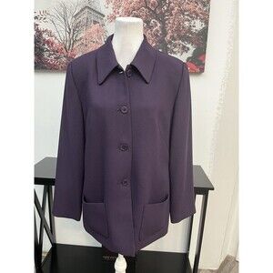 Maggy London Women’s Blazer And Pants Size 10 Purple Color Polyester Long Sleeve